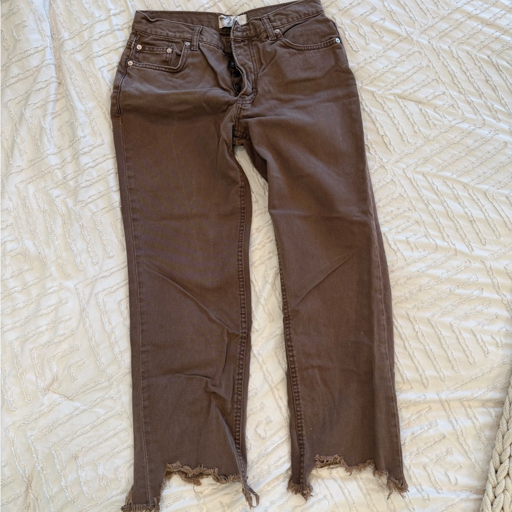 Free People Brown Straight Leg Women Jeans